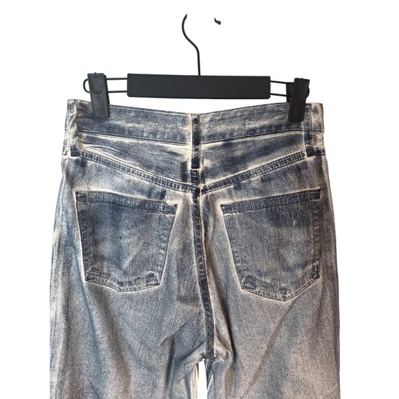 ZARA Size 2 High-Waisted Wide-Leg Jeans Blue Denim White Contrast - Picture 12 of 16